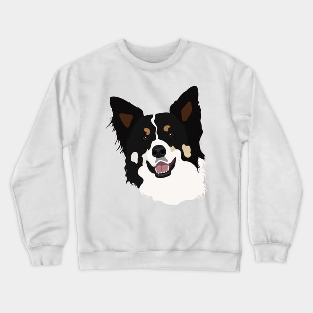 Border Collie Dog Face Crewneck Sweatshirt by simonescha